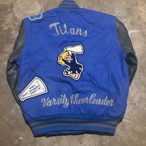 Blue and Gray Varsity Cheerleader Jacket